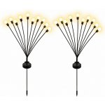Verk 12397 Solární zahradní lampy se senzorem soumraku 8 LED, 70 cm, 2 ks – Zboží Dáma