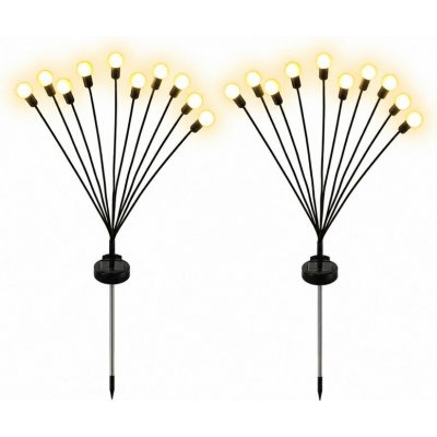 Verk 12397 Solární zahradní lampy se senzorem soumraku 8 LED, 70 cm, 2 ks – Zboží Dáma