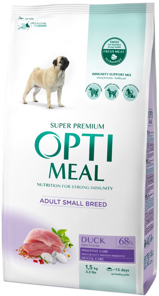 Optimeal Superpremium pro dospělé psy malých plemen s kachním masem 1,5 kg