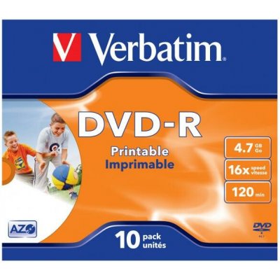 Verbatim DVD-R 4,7GB 16x, slim jewel, 10ks (43521) – Sleviste.cz