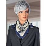 vlněný šátek s hedvábím Zebry oboustranný potisk modrá / černá – Zboží Mobilmania