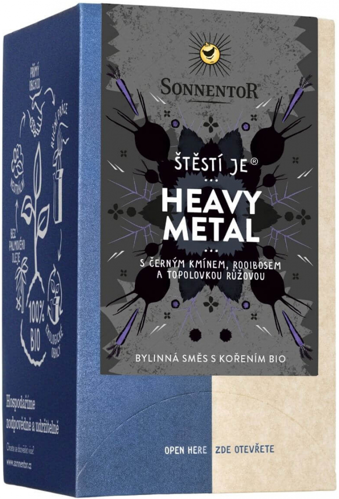 Sonnentor Štěstí je Heavy Metal bio porcovaný dvoukomorový čaj 27 g
