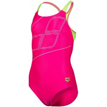 Arena Girls Swimsuit Swim Pro Back Logo Freak Rose/Soft Green