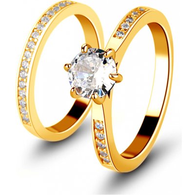 Mabell Set dámských stříbrných prstenů ELSEY CZ221MR0023 GOLD 5C45 – Zboží Mobilmania