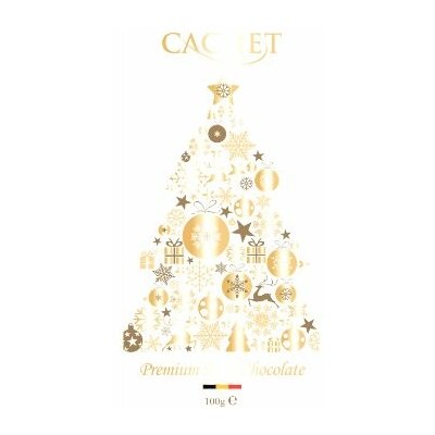 Cachet Vánoční mléčná čokoláda bílozlatý stromeček 100 g – Zboží Dáma