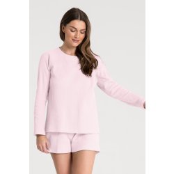 Waffle knit longsleeved pyjama top LA076 růžová