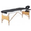 Masážní stůl a židle Vidaxl Skládací masážní stůl 3 zóny dřevěný černý a bílý