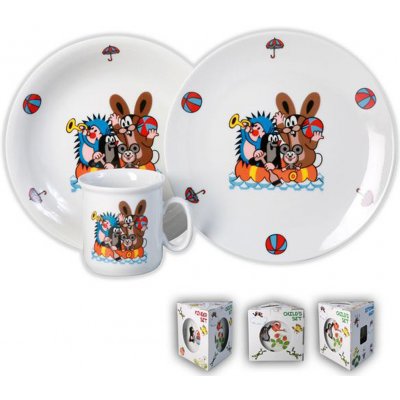 Thun Dětská porcelánová jídelní sada krtek MIX motivů 3 ks – Hledejceny.cz