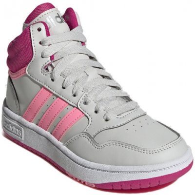 adidas Hoops 3.0 Mid K grey one/beam pink/team real magenta šedá – Zboží Mobilmania