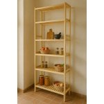 Gaboni Dřevěný regál, 6 polic, 213 x 80 x 33 cm – Sleviste.cz