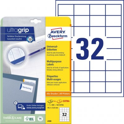 Avery Zweckform 4789 Samolepicí etikety 48,3x33,8 mm 960 ks bílé – Hledejceny.cz