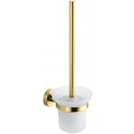 Kielle Oudee WC štětka nástěnná s držákem matné sklo brushed gold 40502036 – Hledejceny.cz