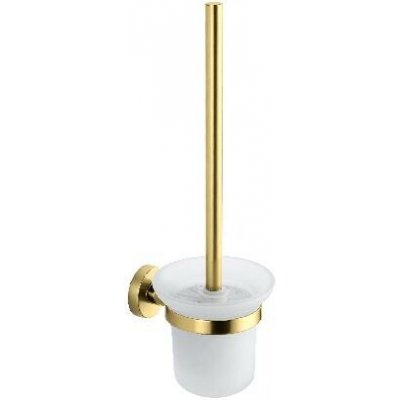 Kielle Oudee WC štětka nástěnná s držákem matné sklo brushed gold 40502036 – Hledejceny.cz