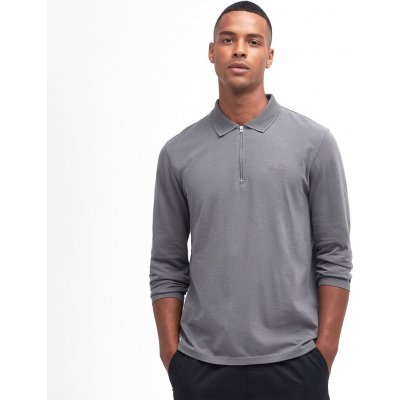 Moderní šedé polo tričko z piké bavlny Barbour International Heath Polo Shirt – Zboží Mobilmania
