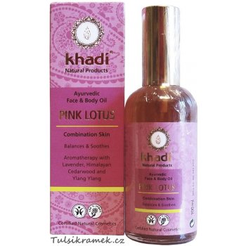 Khadi pleťový a tělový olej Růžový Lotos 100 ml