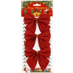 SPRINGOS Vánoční mašle 11x11cm červené sada 3ks vánoční dekorace CA1292-XG – Sleviste.cz