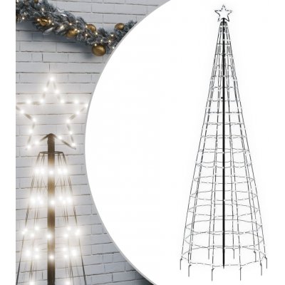 vidaXL Vánoční stromek kužel 570 studených bílých LED diod 300 cm (358105) – Hledejceny.cz