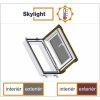 Střešní okno DOBROPLAST - SKYLIGHT LOFT PREMIUM plastový střešní výlez PVC 4/7 - 45/73cm