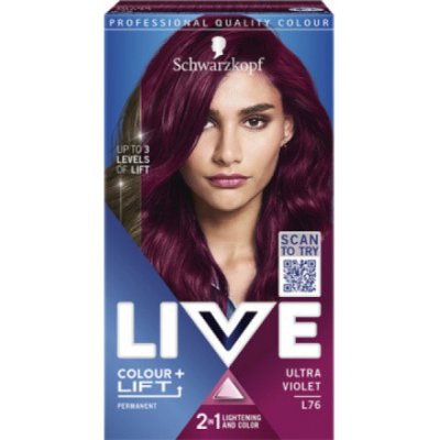Henkel Schwarzkopf Live Colour + Lift barva na vlasy Ultra fialová L76 60 ml – Zboží Mobilmania