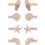 MIMI & LULA Sponky do vlasů Mermaid mini – set 8 ks, růžová barva, kov, textil – Zboží Dáma