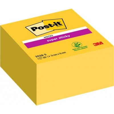 3M POSTIT Samolepicí blok poznámkových lístků, 76 × 76 mm, 350 listů, 3M POST-IT „Super Sticky“, žlutý 7100265573 – Hledejceny.cz