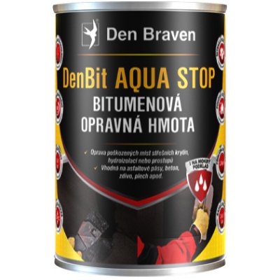 Den Braven DenBit AQUA STOP Bitumenová opravná hmota, plechovka 1 kg, černý