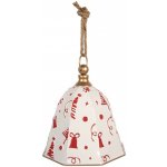 Vánoční dekorace bílý kovový zvon na provaze - Ø 24*25 cm - Clayre & Eef – Hledejceny.cz
