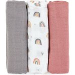PETITE&MARS bambusová mušelínová Moussy Rose Rainbows 68 x 68 cm 3 ks – Hledejceny.cz
