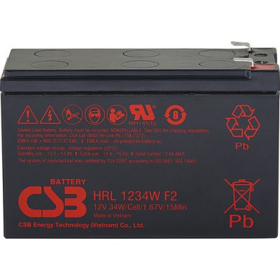 CSB 12V 9Ah olověný akumulátor HighRate (8 let) F2 (HRL1234W F2 FR) – Zboží Mobilmania