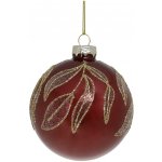 Vínová skleněná vánoční ozdoba s listy Chic Bauble – Ø 8 cm - Chic Antique – Hledejceny.cz