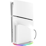 iPega P5S035SA Vertikální Stojan (2xUSB-A) s RGB PS5 Slim, PS5 Pro White – Zboží Živě