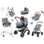 Smoby Set hluboký a sportovní DeLuxe Pastel Maxi Cosi&Quinny Grey 3v1 a židlička autosedačka a houpačka – Zbozi.Blesk.cz