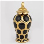 Eurolamp Keramická dóza 33,8x16 cm zlatá/černá EU0493 – Zboží Dáma