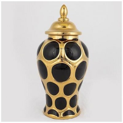 Eurolamp Keramická dóza 33,8x16 cm zlatá/černá EU0493 – Zboží Dáma