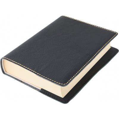 Kožený obal na knihu Klasik XL 25,5 x 39,8 cm kůže černá vzorovaná – Zboží Dáma
