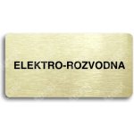 ACCEPT Piktogram ELEKTRO-ROZVODNA - zlatá tabulka - černý tisk bez rámečku – Sleviste.cz