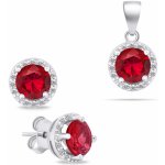 Brilio Silver Set stříbrných šperků s červenými zirkony SET230WR – Zboží Mobilmania