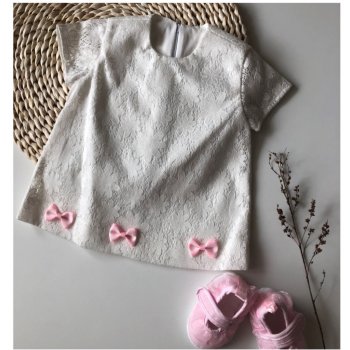 New Baby kojenecké letní bavlněné šatičky s čelenkou Happy Flower tmavě růžové