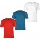 Donnay Three Pack V Neck T Shirt Mens Red/Teal/White