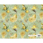 Marpimar Dárkový balicí papír FLORENTIA 70x100 cm - žluté květy s ovocem – Zboží Živě