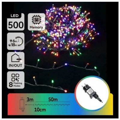 Aigostar LED RGBY Venkovní vánoční řetěz 500xLED/3,6W/230V 50m IP44 B10303ABNL – Hledejceny.cz
