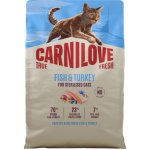 CARNILOVE TRUE FRESH CAT DRY FISH & TURKEY FOR STERILISED ADULT ALL BREEDS 2 kg – Hledejceny.cz
