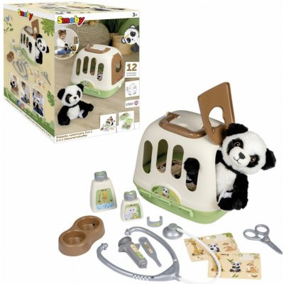 Smoby Veterinární kufřík s přenosným boxem 2v1 Veterinary Case s plyšovou pandou a lékařskými pomůckami 12 doplňků – Zbozi.Blesk.cz