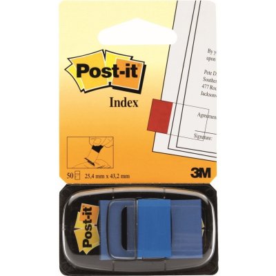 Záložka samolepicí Z 3M Post-it, 25,4x43,2 mm, plastová, modrá, 50 ks – Hledejceny.cz