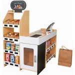 Derrson XXL dřevěný supermarket interaktivní + mega set příslušenství – Sleviste.cz