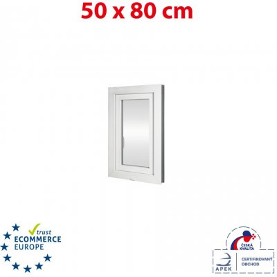 Okna Hned Plastové okno 50x80 cm bílé otevíravé i sklopné levé – HobbyKompas.cz