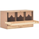 vidaXL Snáškové hnízdo 3 boxy masivní borovice 72 x 33 x 38 cm – Zboží Mobilmania