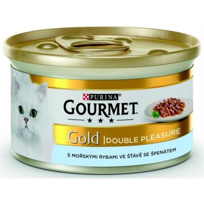Gourmet Gold s mořskými rybami ve šťávě se špenátem 85 g