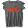 Dámské tričko s potiskem AC/DC Logo Burn Out Girly Grey