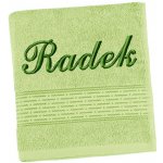 Bellatex ručník proužek s výšivkou jména zelená 50 x 100 cm – Zboží Dáma